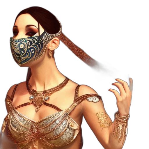 mask, jewelry, fantasy art, concept art transparent PNG cut-out