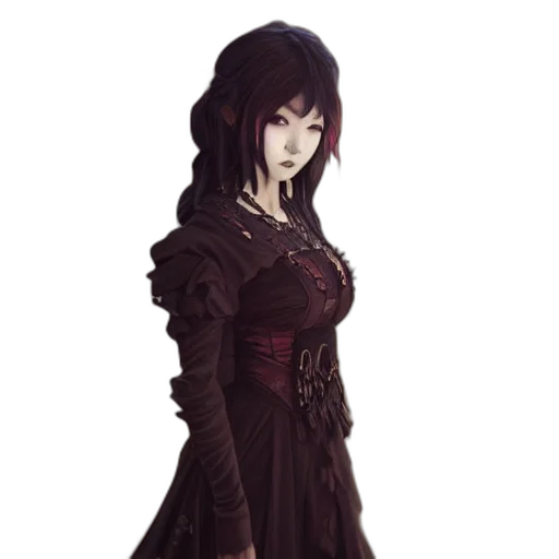 dress, staff, mask, fantasy art transparent PNG cut-out