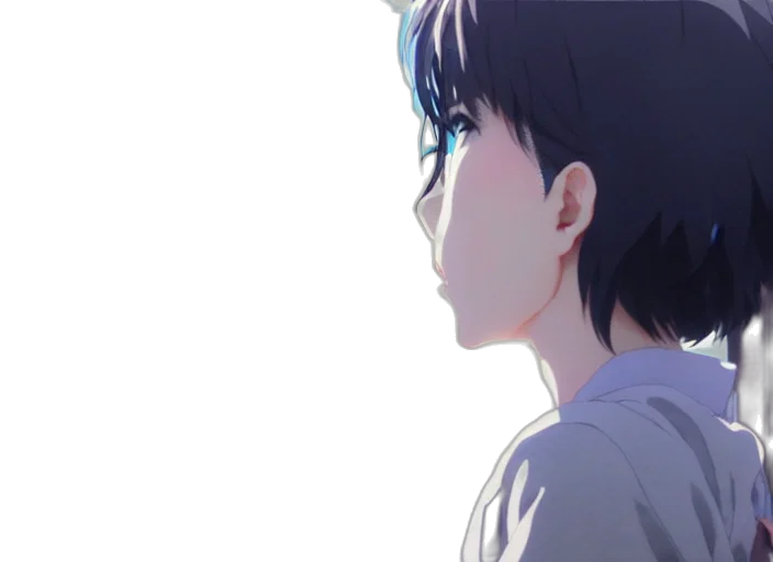 face, anime, photorealistic, 3d render, concept art, outer space, neon lights, sunset transparent PNG cut-out