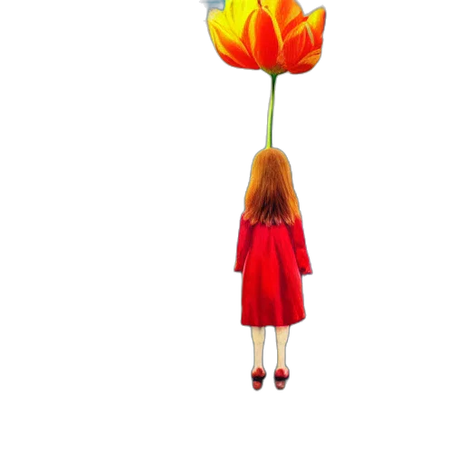 flower, umbrella, staff, dress transparent PNG cut-out