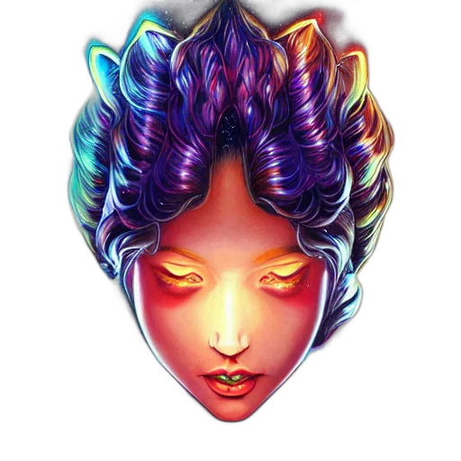 face, crown, hair, fantasy art transparent PNG cut-out