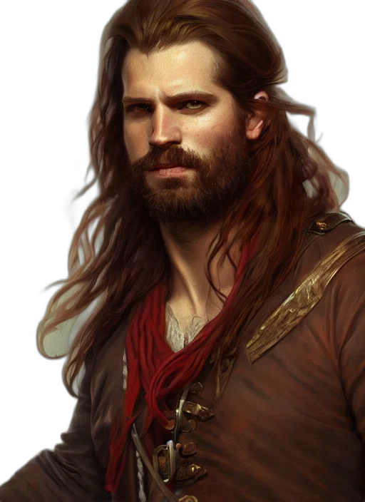 face, hair, sword, fantasy art, photorealistic, concept art, oil painting, red transparent PNG cut-out