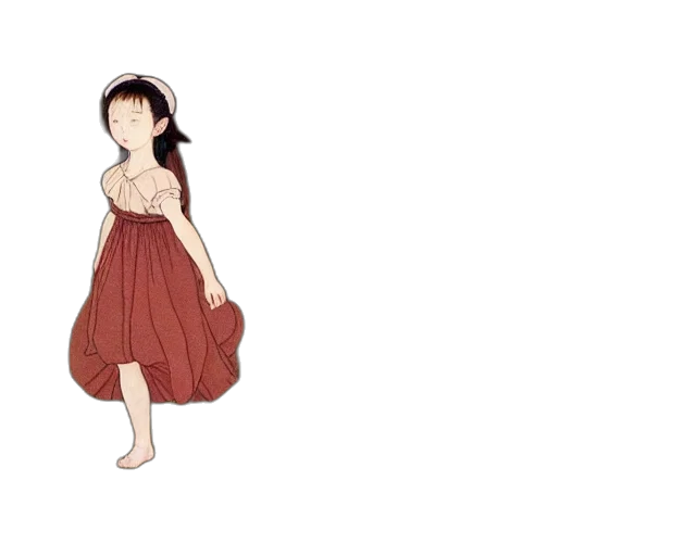 dress, flower, creature, hair transparent PNG cut-out