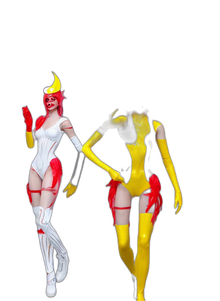 robot, staff, concept art, 3d render transparent PNG cut-out