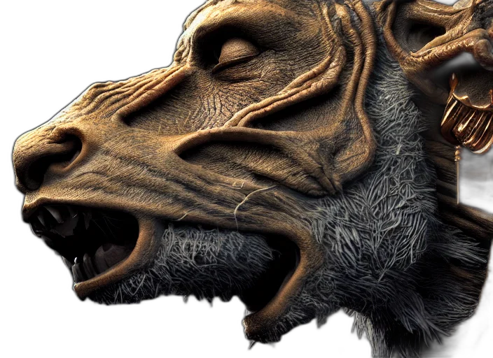 mask, creature, dragon, animal, 3d render, photorealistic, concept art, fantasy art transparent PNG cut-out