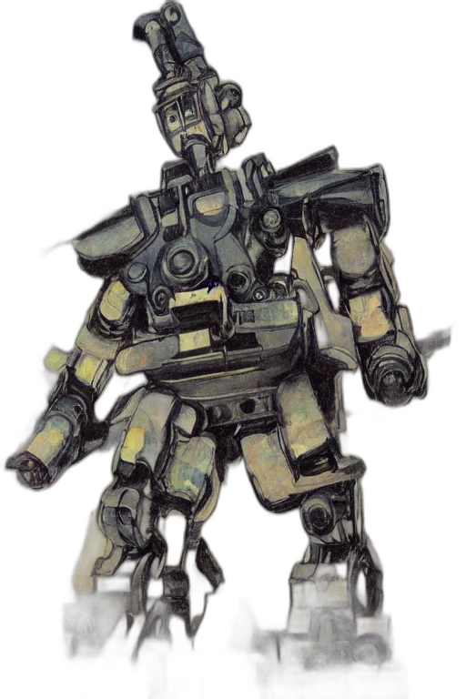robot, weapon, concept art, watercolor transparent PNG cut-out