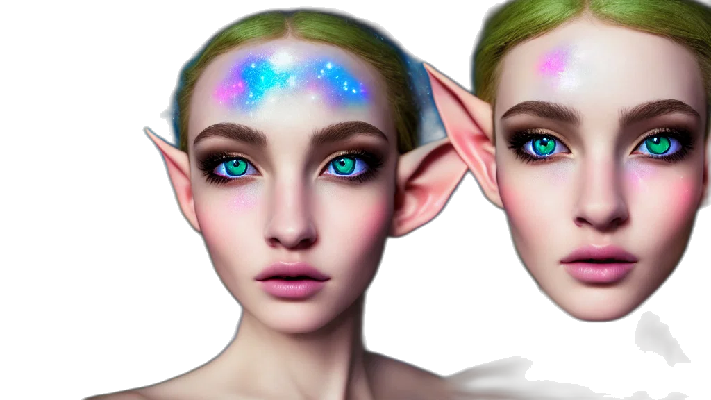 face, fantasy art, 3d render, concept art transparent PNG cut-out