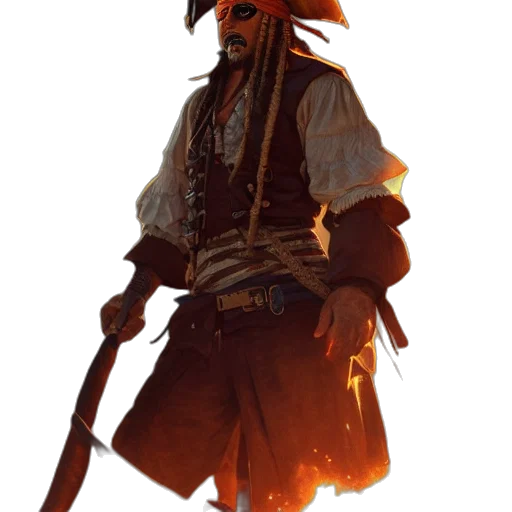 staff, mask, weapon, jacket, concept art, fantasy art, 3d render, photorealistic transparent PNG cut-out