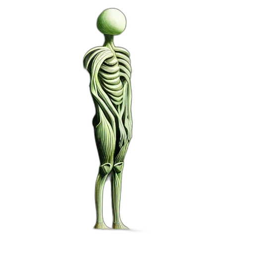 creature, staff, robot, animal, 3d render, concept art, broken, body transparent PNG cut-out