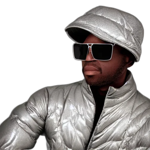jacket, hat, robot, 3d render transparent PNG cut-out
