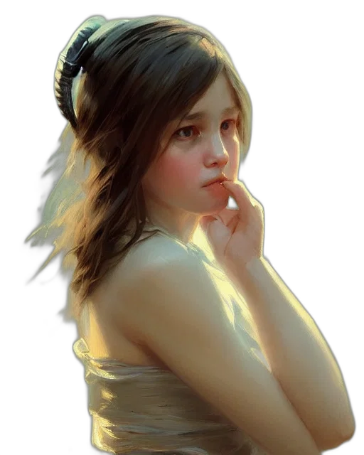 face, jewelry, dress, crown, oil painting, photorealistic, fantasy art, concept art transparent PNG cut-out