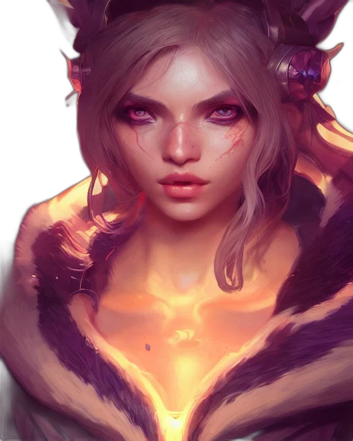 face, dragon, fantasy art, concept art, photorealistic, oil painting, fire, neon lights transparent PNG cut-out