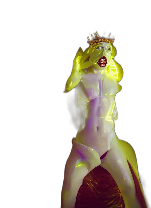 crown, creature, 3d render, concept art, fantasy art, photorealistic, neon lights, outer space transparent PNG cut-out