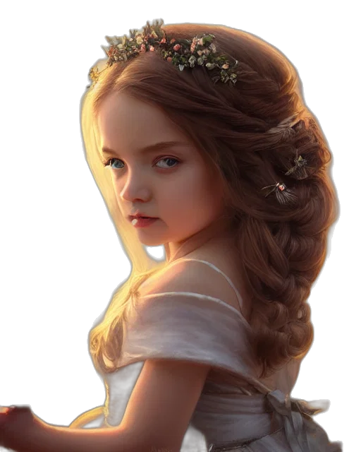 crown, dress, face, hair, photorealistic, fantasy art, concept art, oil painting transparent PNG cut-out