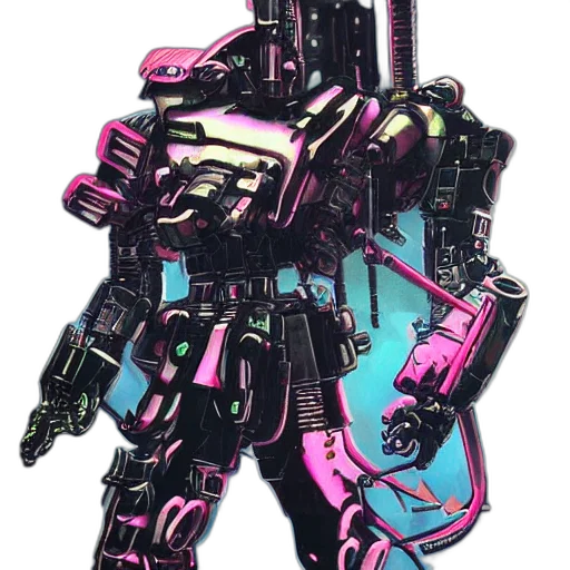 robot, weapon, jacket, staff transparent PNG cut-out