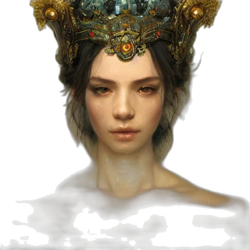 crown, face, mask, hat, fantasy art, concept art, photorealistic, oil painting transparent PNG cut-out