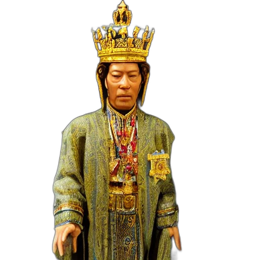 crown, staff, photorealistic, 3d render transparent PNG cut-out