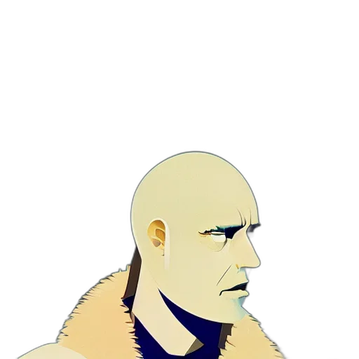 face, jacket, creature, mask, cartoon, concept art, comic book art, anime transparent PNG cut-out