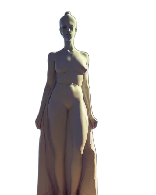 dress, jewelry, staff, 3d render transparent PNG cut-out