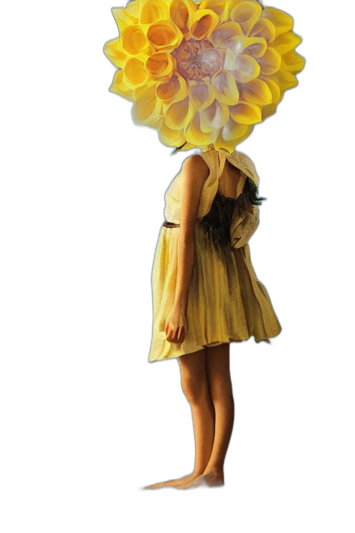 dress, umbrella, flower, hat, concept art, photorealistic, fantasy art, 3d render transparent PNG cut-out