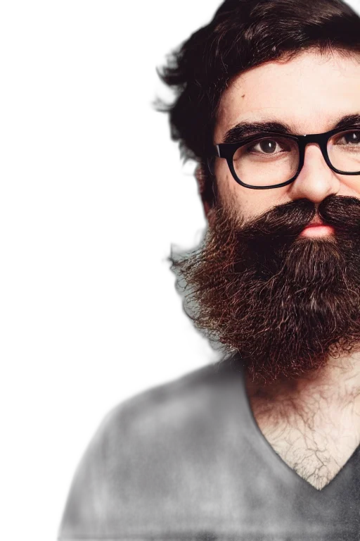 hair, photorealistic, photo, closeup, man, head, moustache, beard transparent PNG cut-out