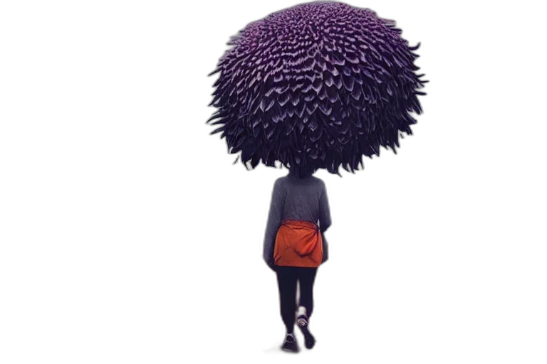 umbrella, hair, hat, tree, concept art, 3d render, photorealistic, anime transparent PNG cut-out