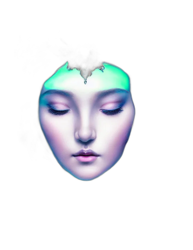 mask, crown, face, jewelry, vaporwave, 3d render, cyberpunk, concept art transparent PNG cut-out