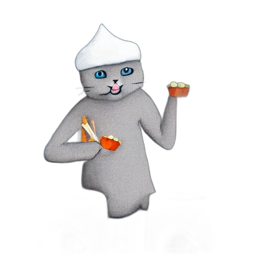 food, staff, robot, concept art, 3d render, pixel art, gray, cat transparent PNG cut-out