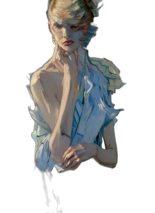 dress, face, creature, crown transparent PNG cut-out