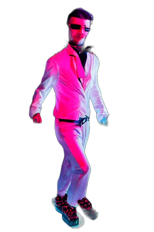 jacket, robot, staff, creature transparent PNG cut-out