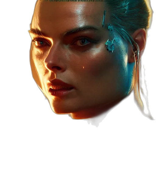 face, mask, robot, jacket, concept art, photorealistic, cyberpunk, fantasy art transparent PNG cut-out