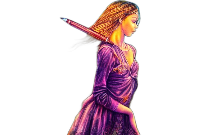 staff, dress, sword, jewelry, fantasy art, concept art, watercolor, photorealistic transparent PNG cut-out