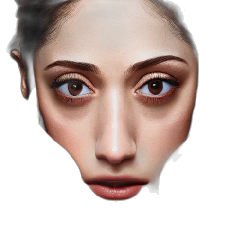 face, mask, crown, creature, photorealistic, 3d render, concept art, oil painting transparent PNG cut-out