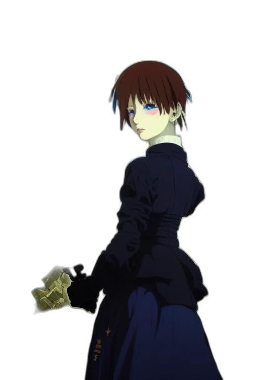 weapon, staff, jacket, anime transparent PNG cut-out