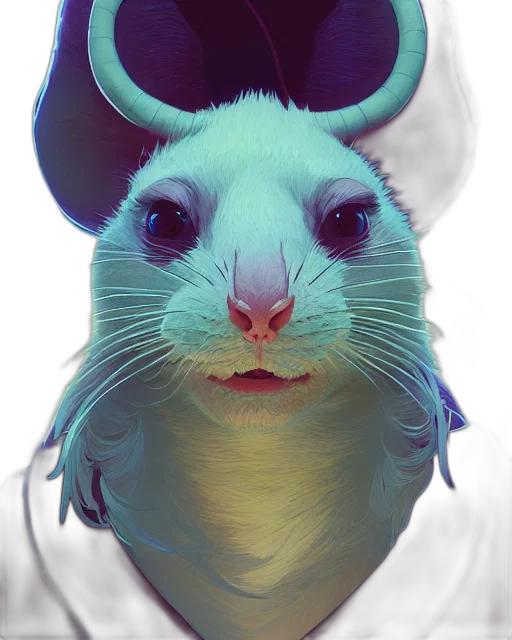 animal, dragon, creature, hat, 3d render, photorealistic, concept art, cyberpunk transparent PNG cut-out