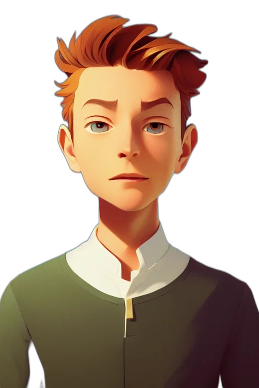 staff, face, jacket, robot, pixel art, cartoon, concept art, 3d render transparent PNG cut-out