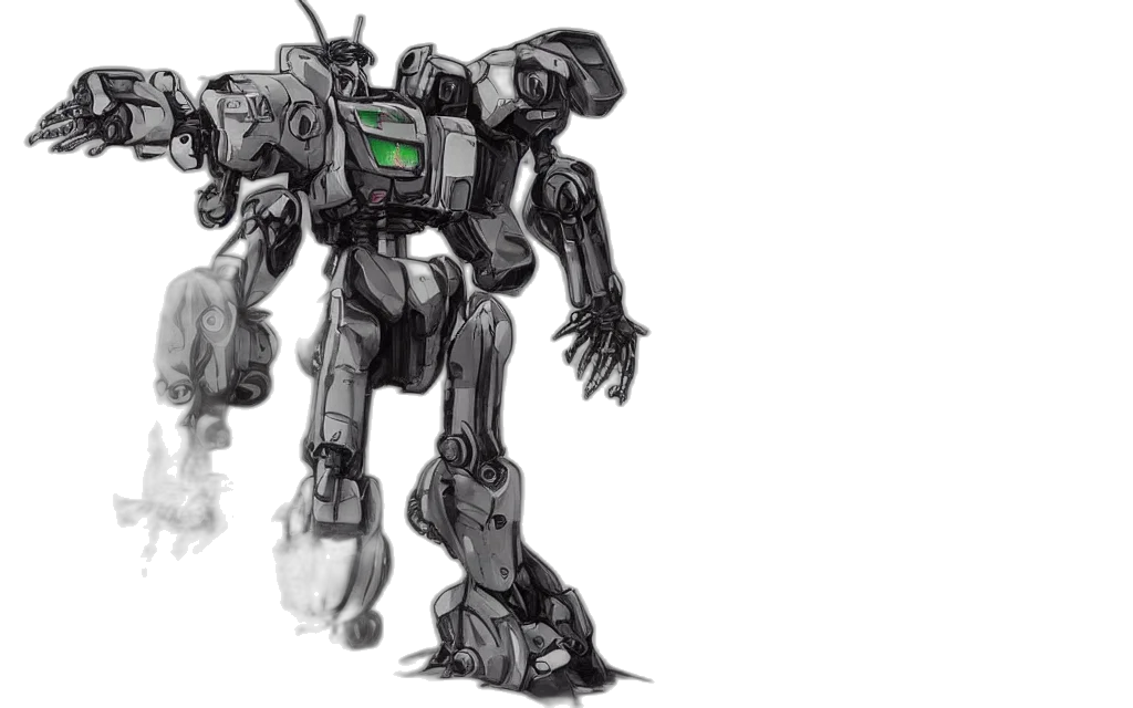 robot, concept art, 3d render, comic book art transparent PNG cut-out