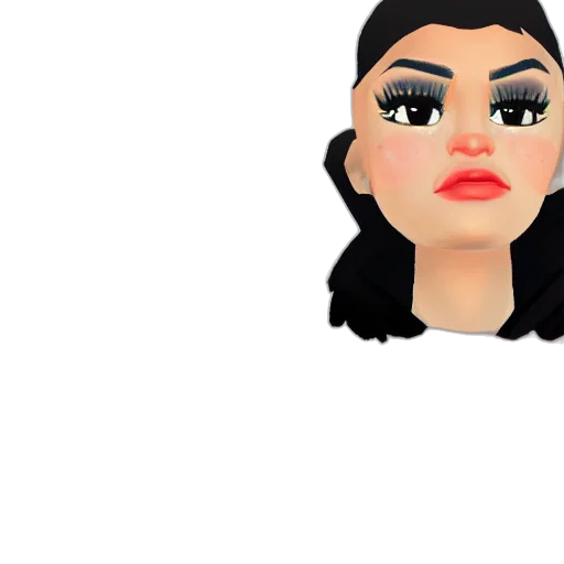 face, cartoon, 3d render, pixel art transparent PNG cut-out
