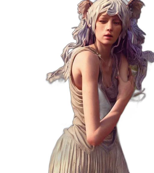dress, hat, hair, face, fantasy art, concept art, photorealistic, watercolor transparent PNG cut-out