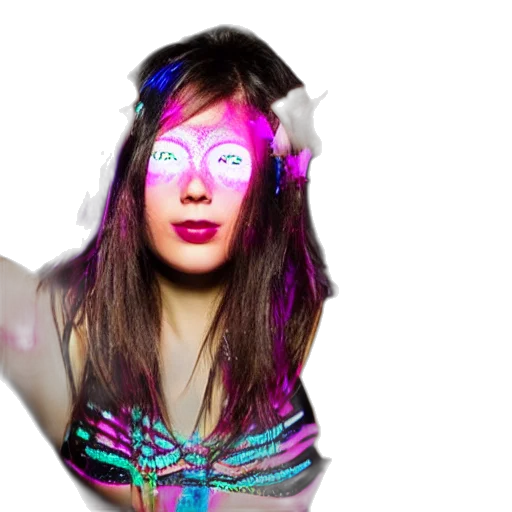 mask, face, vaporwave, cyberpunk transparent PNG cut-out