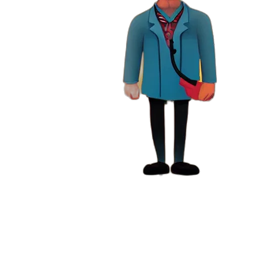 jacket, staff, 3d render, cartoon transparent PNG cut-out