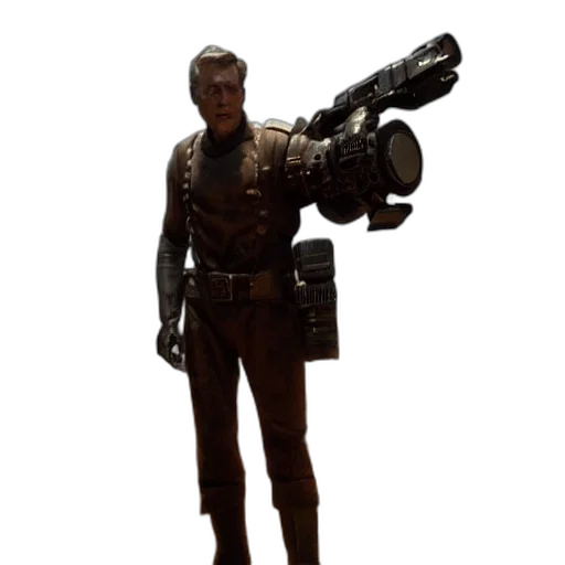 staff, weapon, robot, jacket, concept art, 3d render, pixel art, photorealistic transparent PNG cut-out