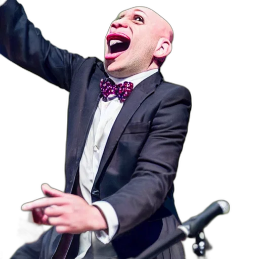staff, umbrella, bald, monkey transparent PNG cut-out