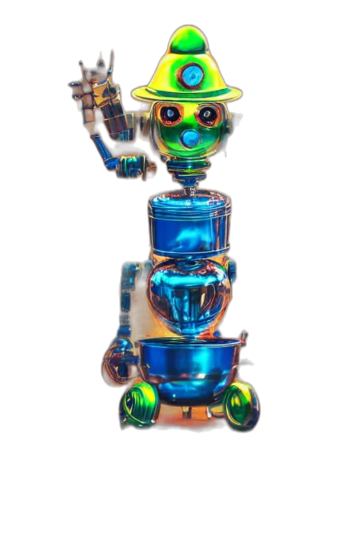 robot, jewelry, staff, weapon, 3d render, concept art, cyberpunk, pixel art transparent PNG cut-out