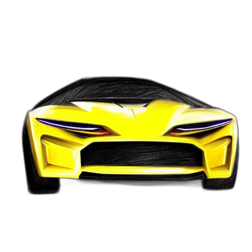 car, mask, robot, weapon, 3d render, photorealistic, concept art, neon transparent PNG cut-out