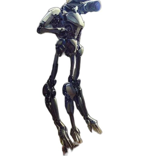 robot, creature, weapon, staff transparent PNG cut-out