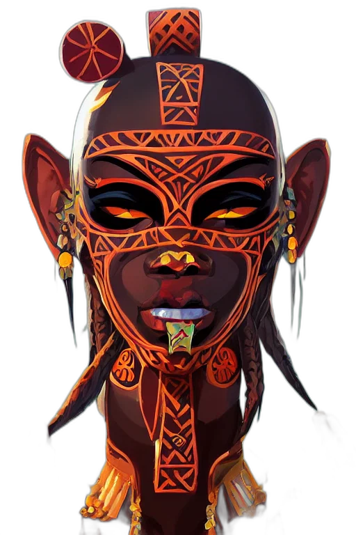 mask, face, jewelry, staff transparent PNG cut-out