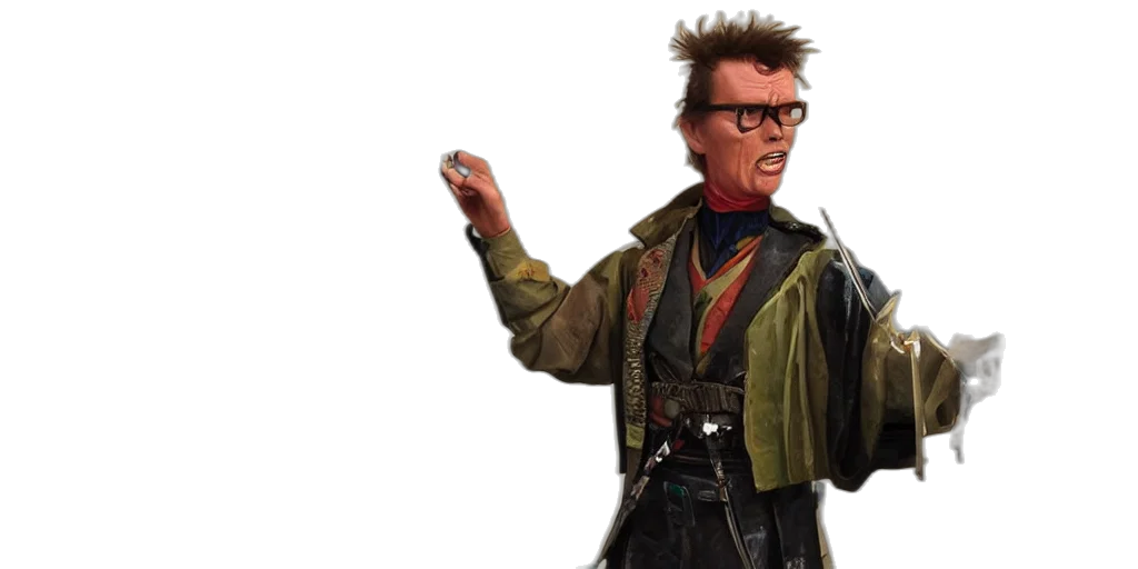 jacket, staff, concept art, comic book art transparent PNG cut-out
