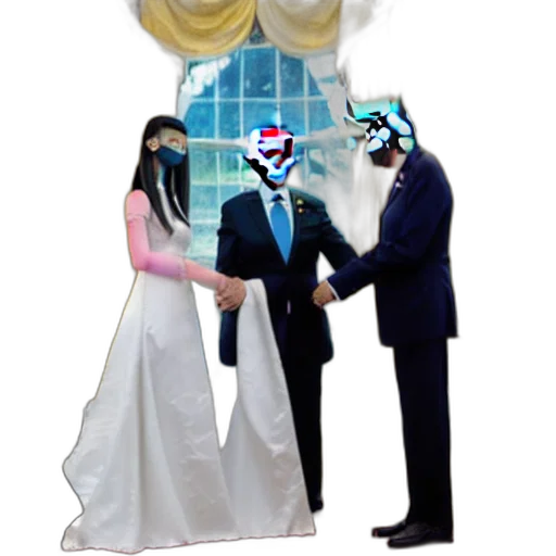 robot, mask, dress, crown, concept art, pixel art, 3d render, vaporwave transparent PNG cut-out