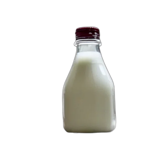 bottle, food, animal, dress, 3d render, photorealistic, milk, inside transparent PNG cut-out